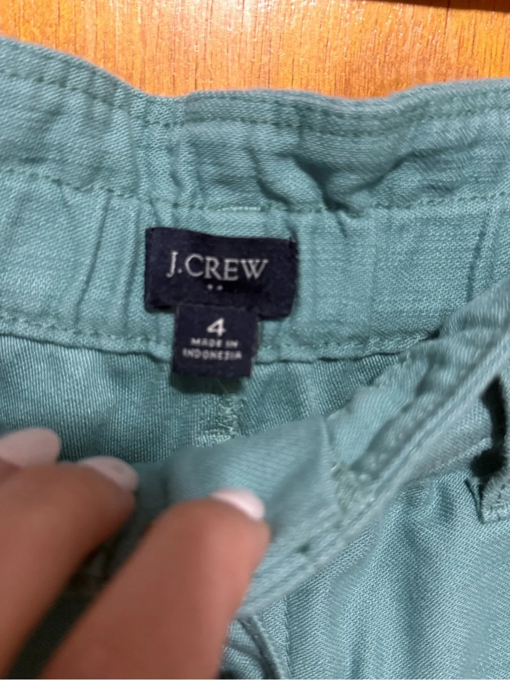 J. Crew Teal Drawstring Cotton Chinos